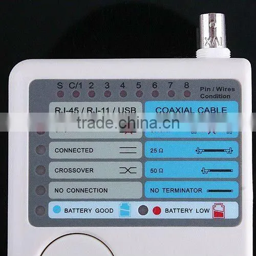 Remote RJ11 RJ45 USB BNC LAN Network Phone Cable Tester Meter