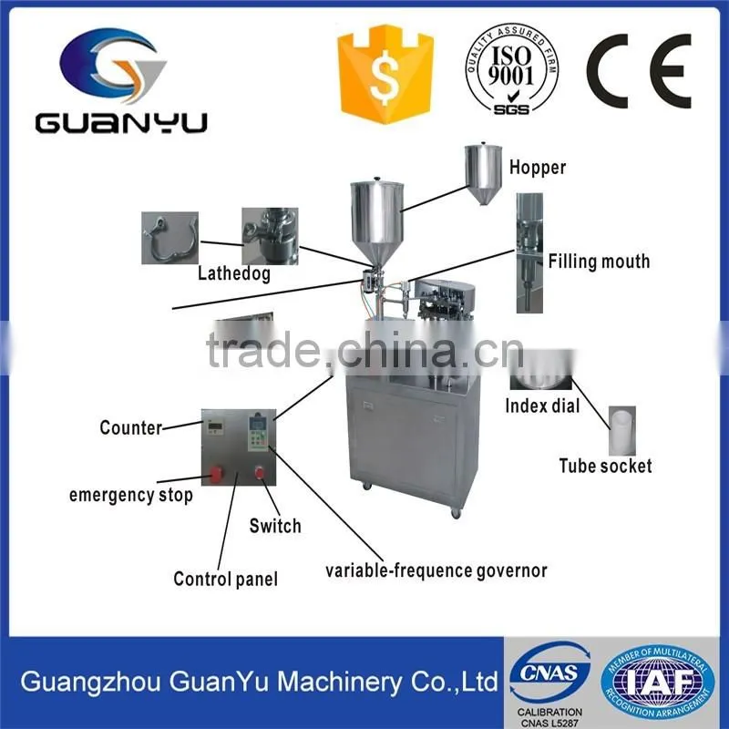 2017 hot sales small plastic tube filling and sealing machine price