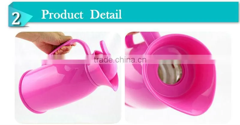 Elegant plastic outer glass inner coffee cooler vacuum jug,outdoor jug (JGDO)