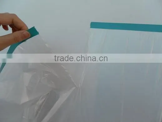 HDPE pre-taped masking film for outdoor paint use