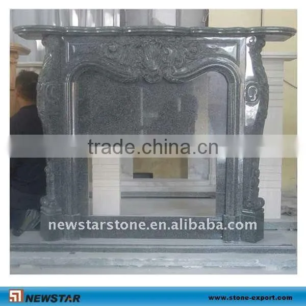 black stone granite fireplaces