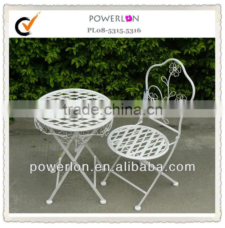 Antique White Foldable Outdoor Children Table Chair Set