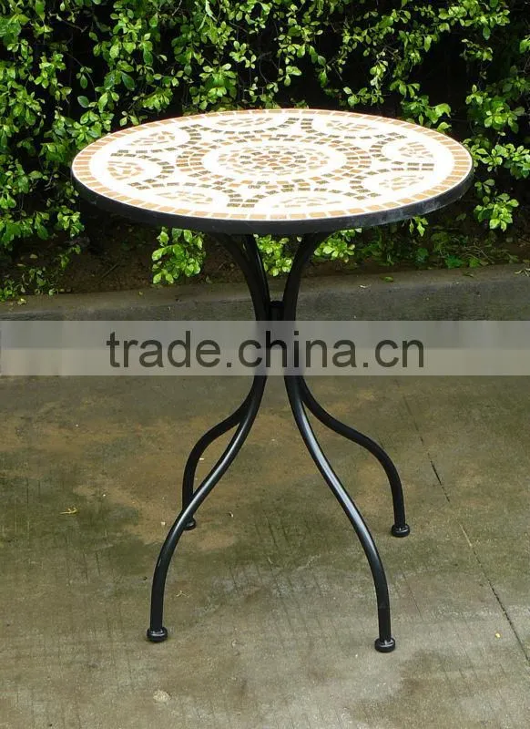 Set of 3pcs outdoor mosaic bistro set table