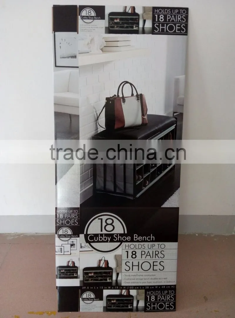 VIVINATUR shoe bench holds up to 18 pairs shoes rack with oxford material
