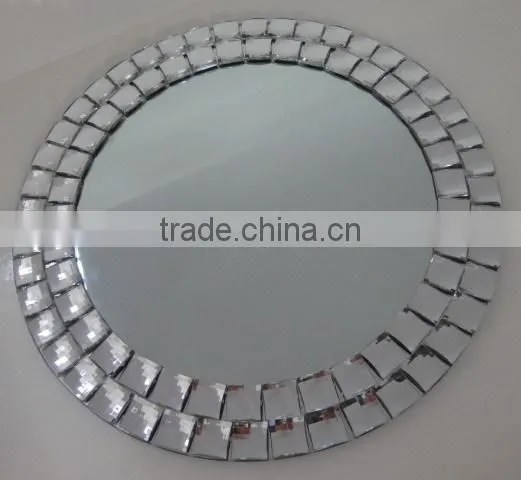 frameless round acrylic beaded wall mirror for home decoration
