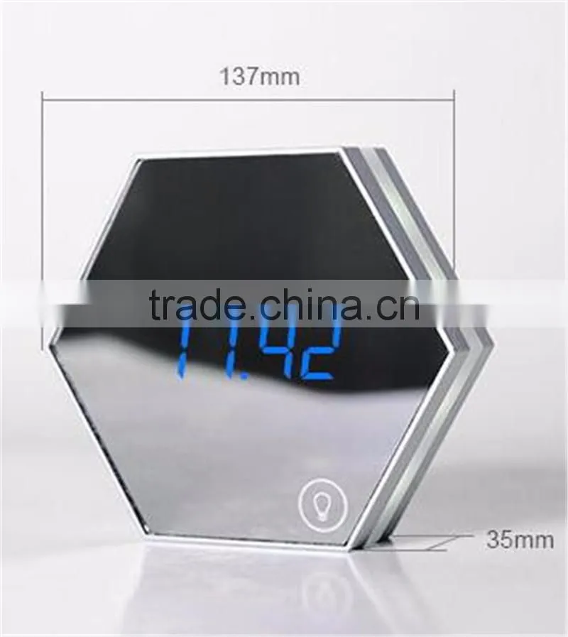 Mirror alarm clock Multi function image digital alarm clock Thermometer alarm clock LED mirror Nightlight clock