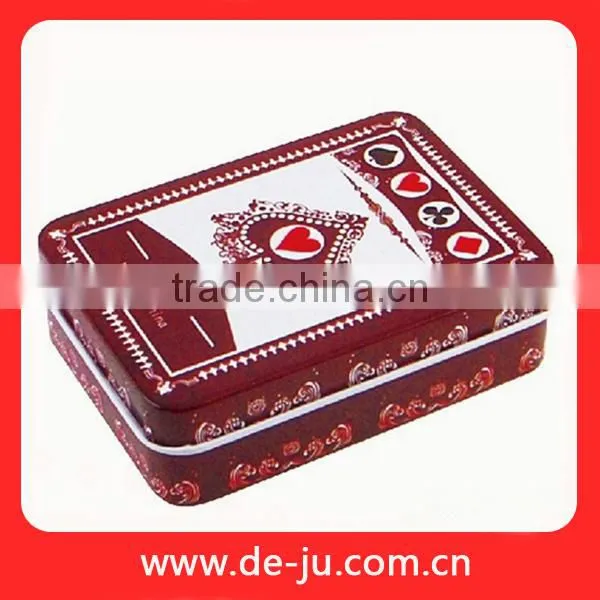 Hand Square Box Heart Printing Lovely Tin Box For Candy