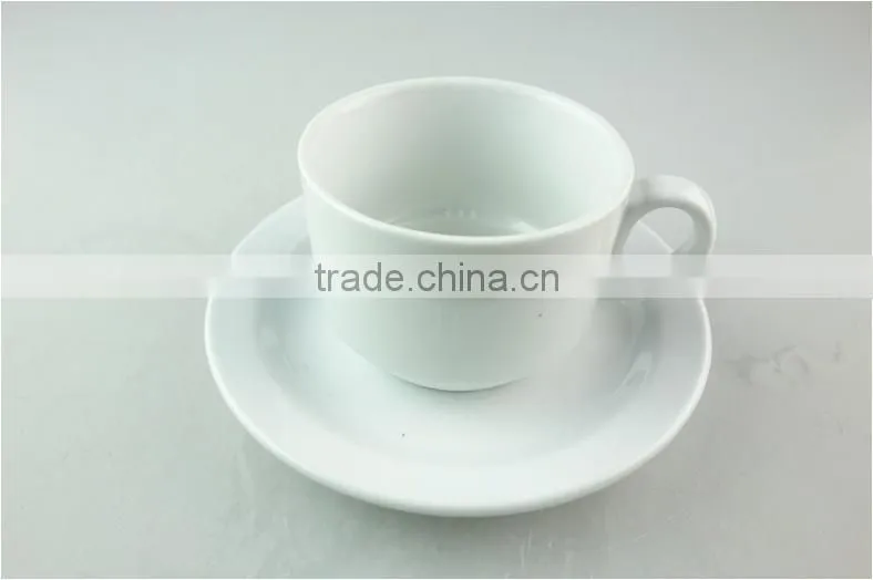 Hot wholesale cheap restaurant white ceramic porcelain coffee tea cup with decal