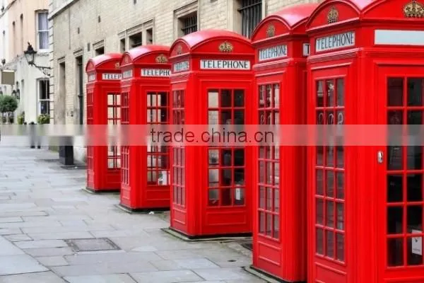 Freestanding antique outdoor metal frame telephone booth