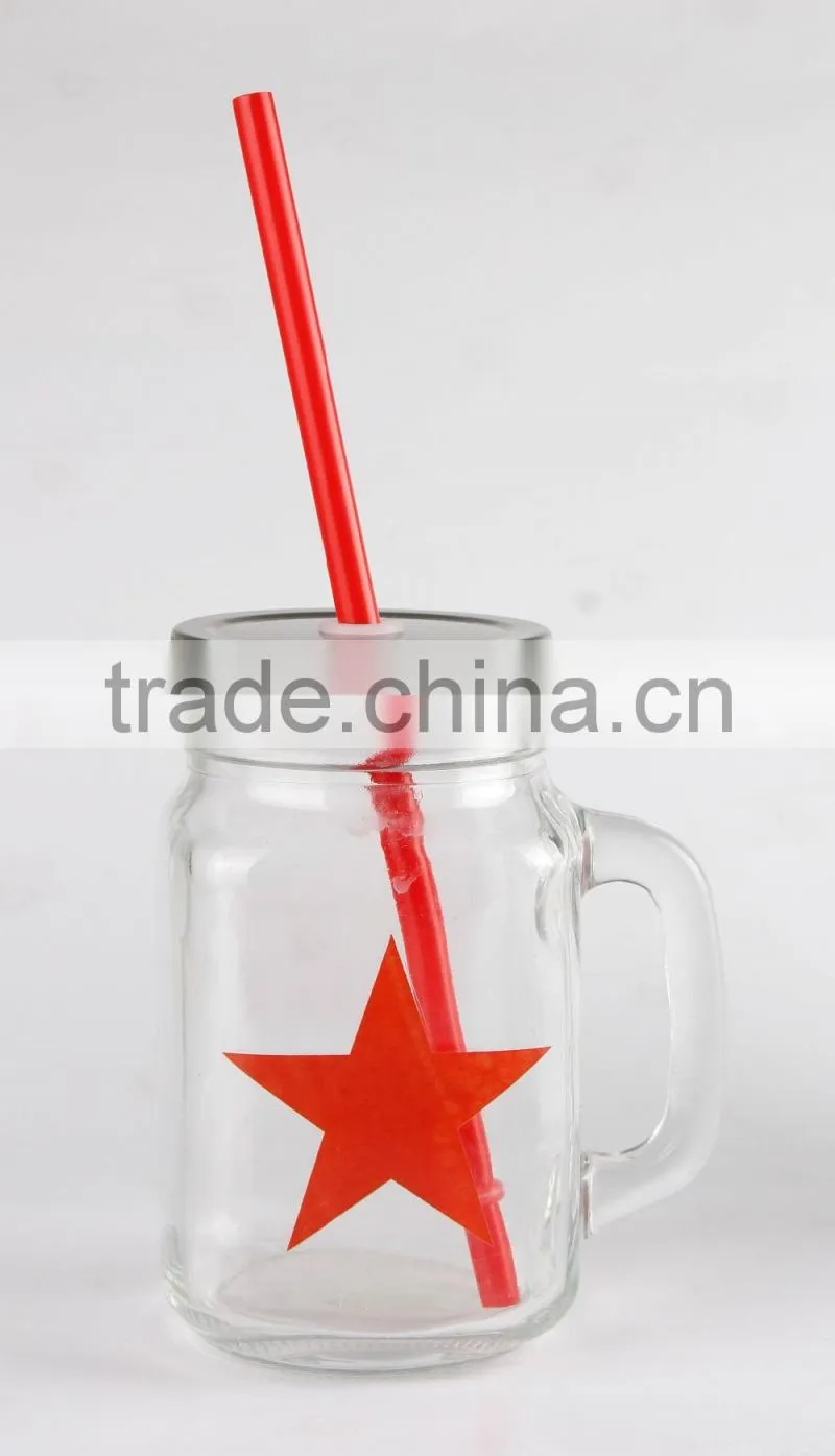 Set of 4 Cheap Hot Sale Screw Cap Star Mason Jar