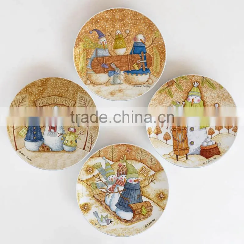 8" Popular Christmas Design Cermic Plate