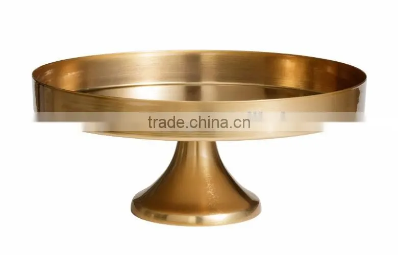 golden powder coated metal cake stand