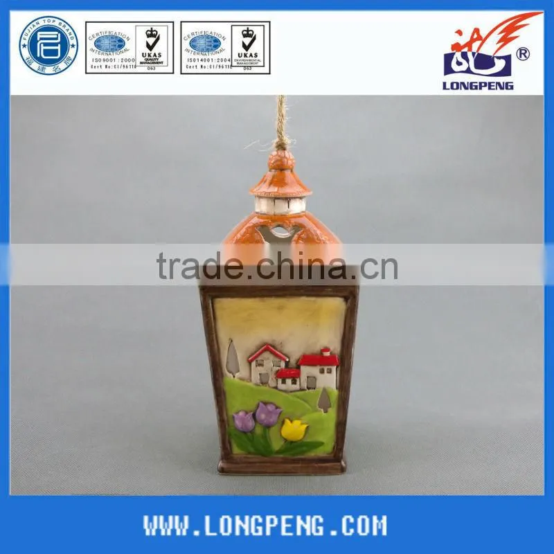 Outdoor Ceramic Garden Lantern with LED