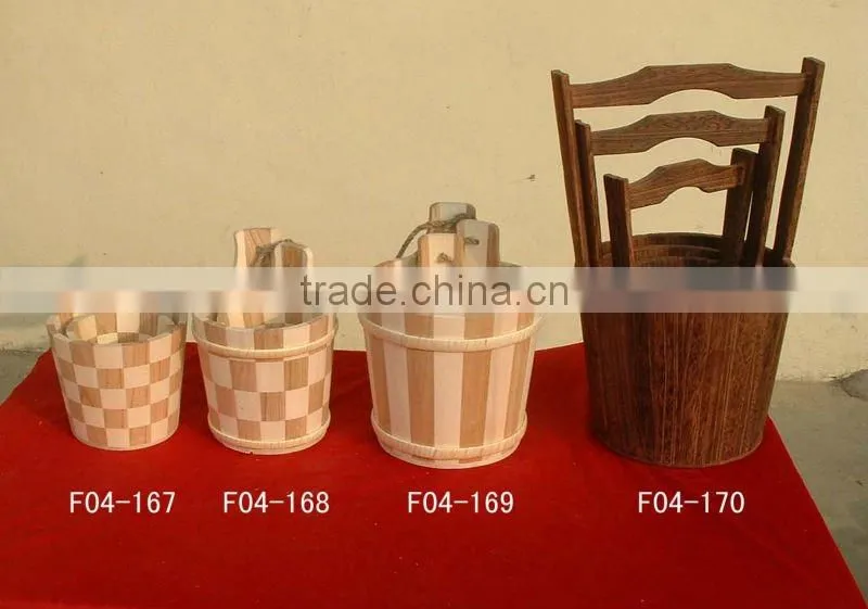 small cheap wooden bucket for decoration