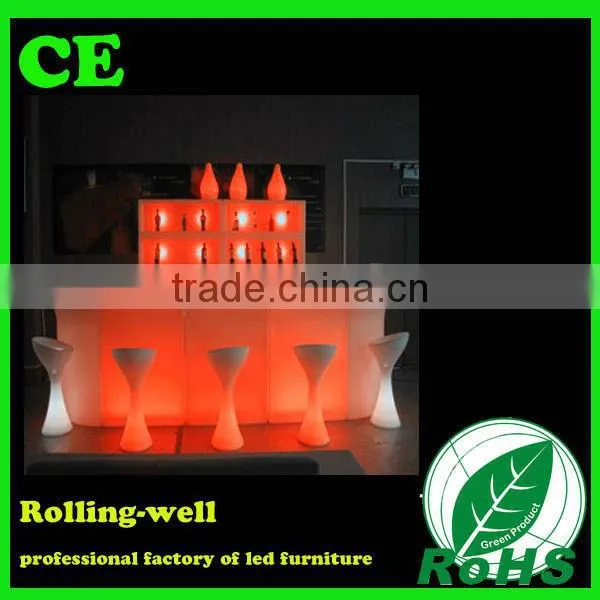 LED lighting up furniture bar table/char set/rgb led table