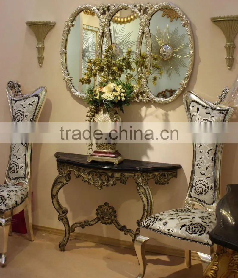 Antique home furniture console table and chair