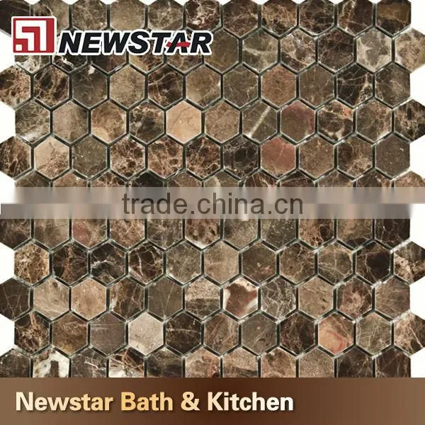 Dark emperador brown marble mosaic