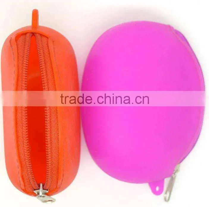 Popular colorful mini silicone coin bag with zipper