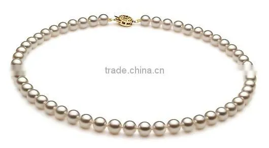 simple AAA 6.5-7mm white color Akoya pearl beads necklace