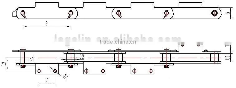 SDBF industry cement Pan Conveyor Chain for bucket elevator