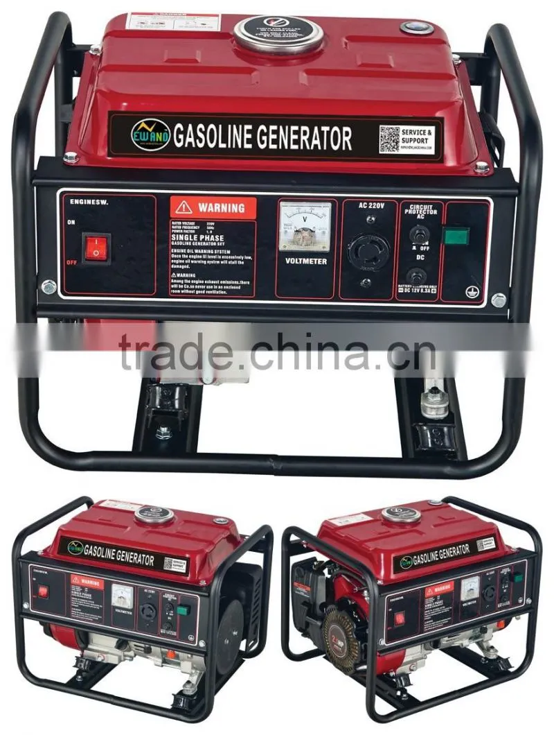 Recoil start/154F 2.5HP Gasoline engine/AC output 220V50HZ/1kva portable gas generator
