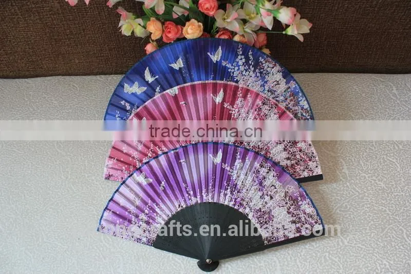 Chinese traditional bamboo real silk folding fan