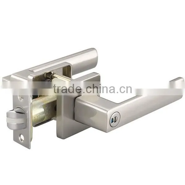 round stainless steel square lever handle door lock for hotel and home