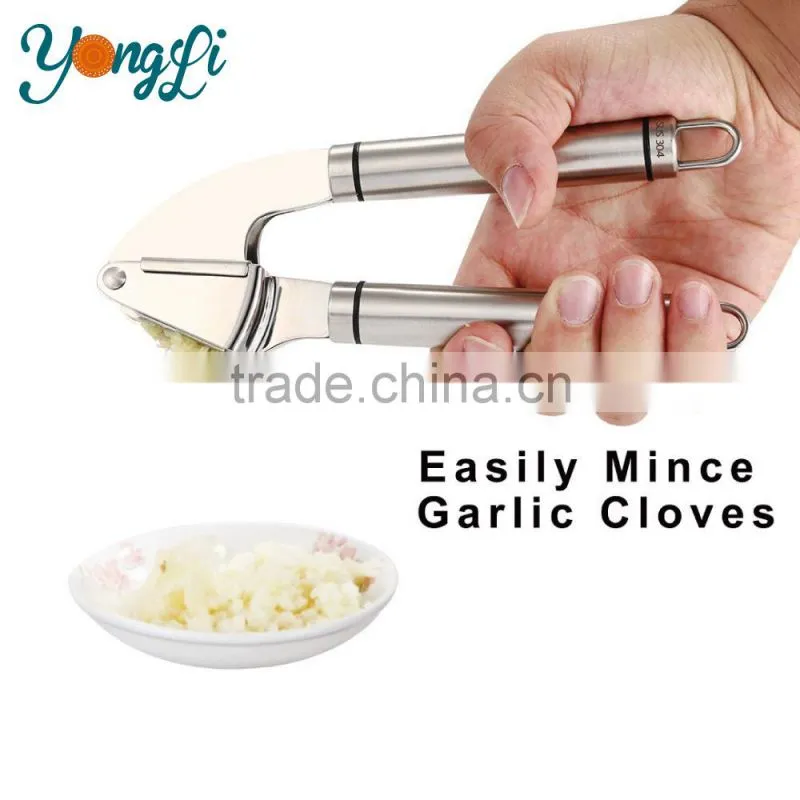 Amazon Best Sellers Cooking Garlic Press Kit Tools Ginger Mincer Crusher Combo Set Stainless Steel Garlic Press