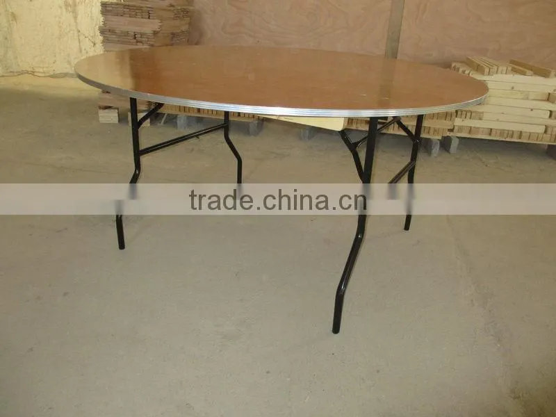 Plywood Folding Table DIA60" Round with Alu table edge for Hot wedding