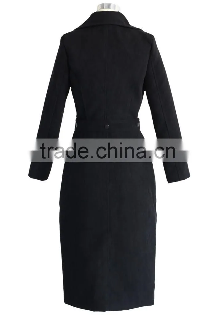 Multi-way wear Coat and Skirt Set in Red,women removable dress Coat,women knee length fitted long Coat