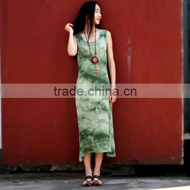 women's Tie Dye Maxi rayon Dress, summer dress