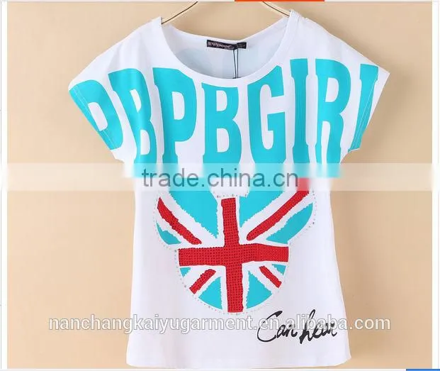 Girl kids fashion printed cotton T shirt