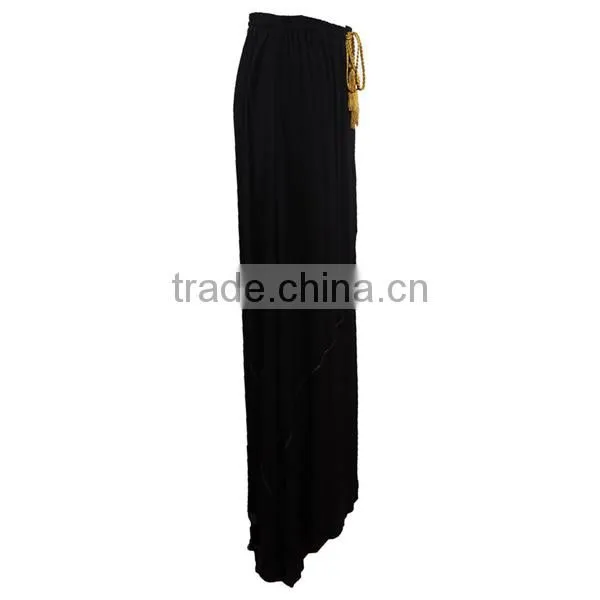 ankle length asymmetrical skirt pattern with drawstring and high waist
