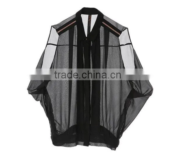 Modern high quality fashion new design womtop fashion dolman sleeve blouses