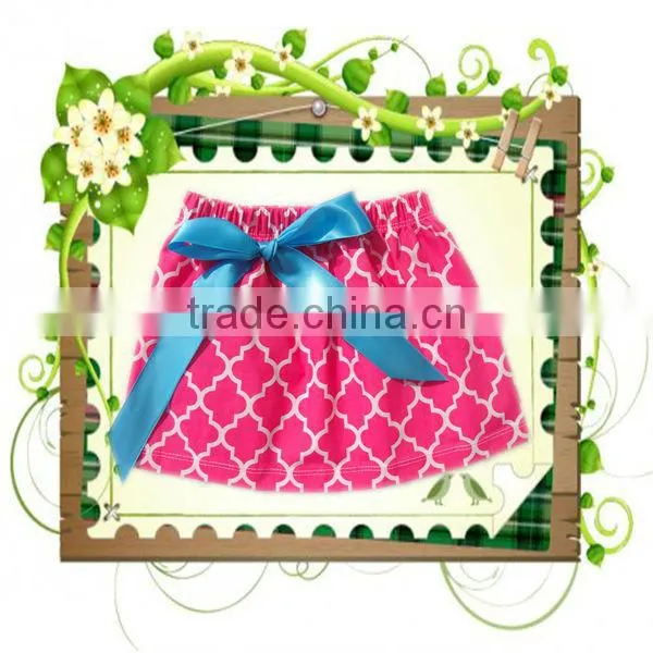2015wholesale short skirt quatrefoil pattern,kids skirt,baby dress