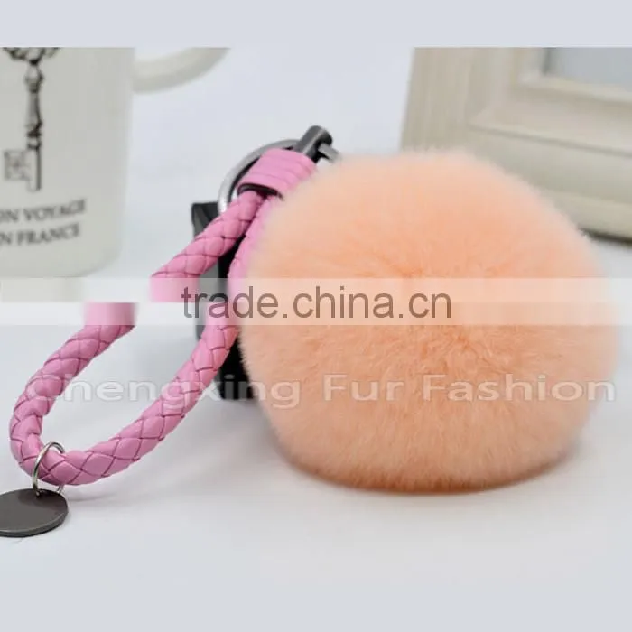 CX-R-24 Keychain Genuine Rex Rabbit Fur Mobile Phone Charm