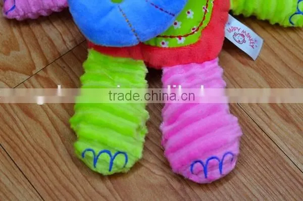 Lovely elephant bell & rattle insert baby educational plush toys baby bed hanging toys