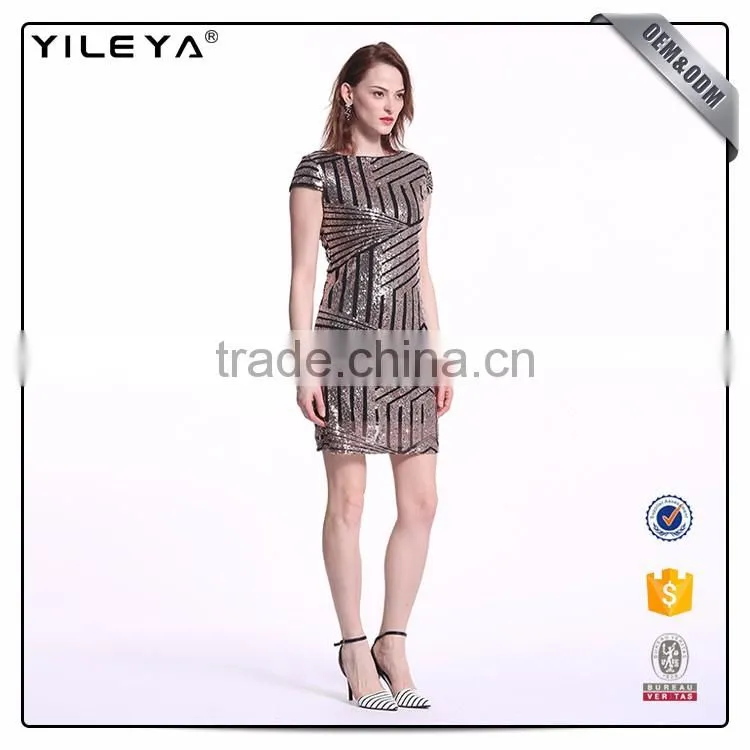 Oem&Odm Service Dotted Line Deep V Behind Women Stylish Dress