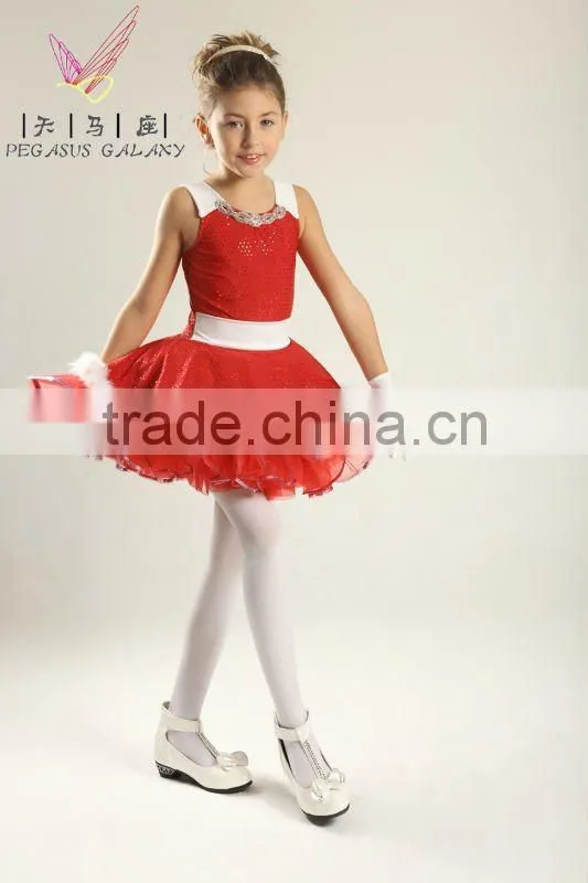 2014 New Design! girls dance wear for Christmas-elegant girls dance skirt