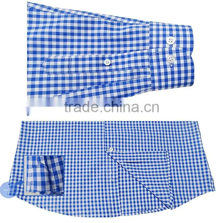 semi cut-away collar men check shirts