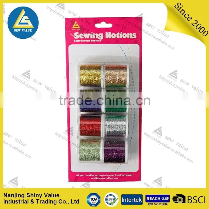 assorted colors 100% polyester quilting thread in plastic box