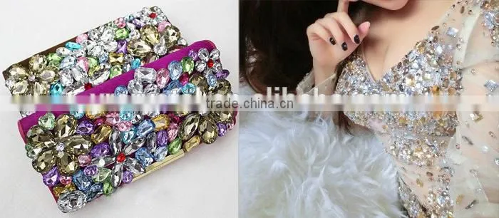 Shining hot fix Crystal Blue Hot Fix Rhinestone For Garment Accessories