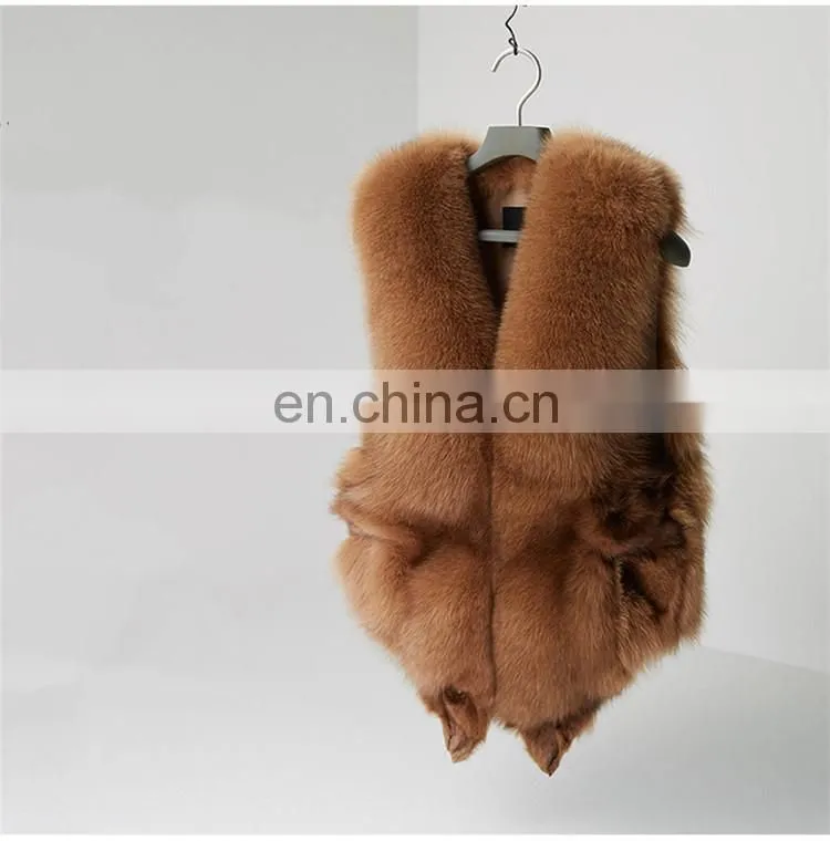 2017 New Fashion Sleeveless Outerwear Real Fox Fur Vest for Women