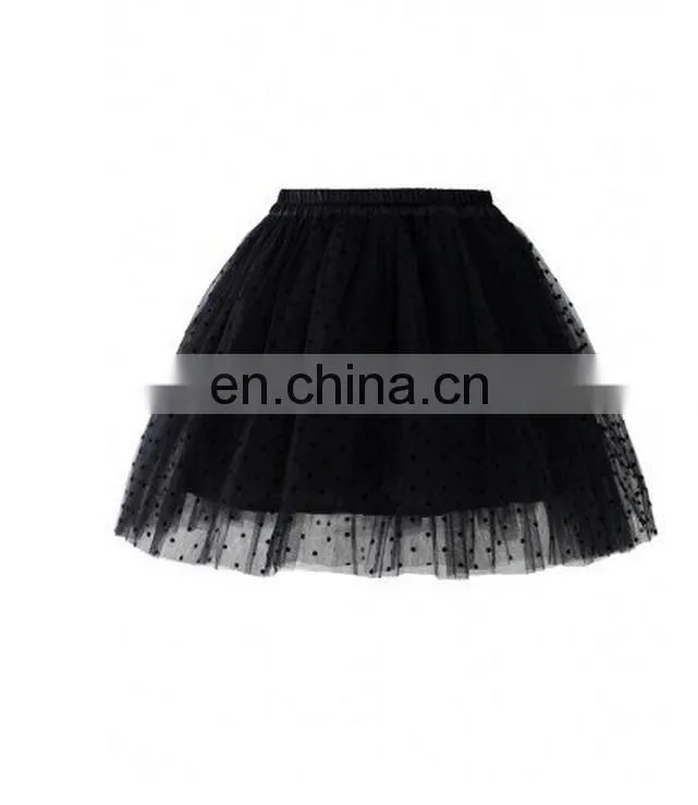 Polka Dots Tulle Skirt in Black