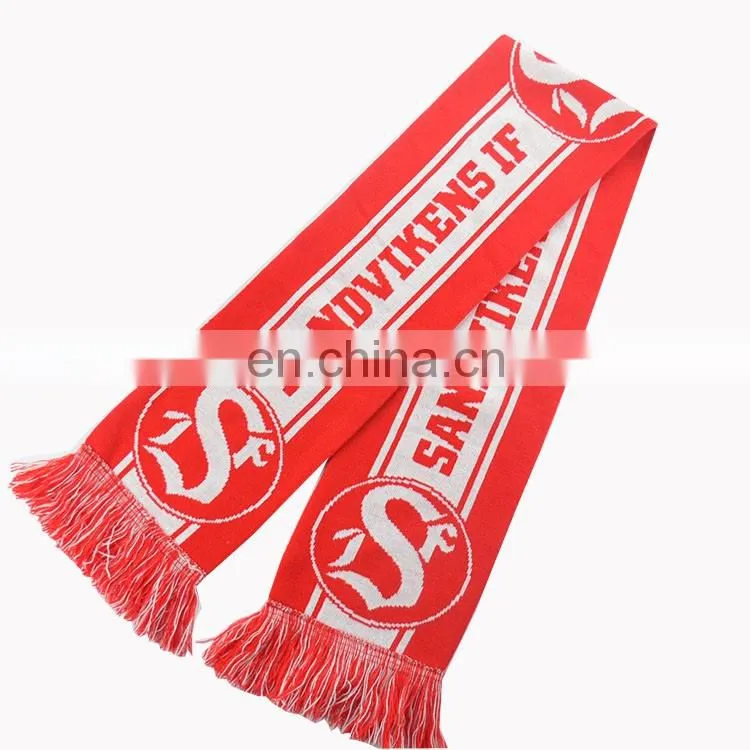 2016 Best Selling Custom Football Knitted Scarves