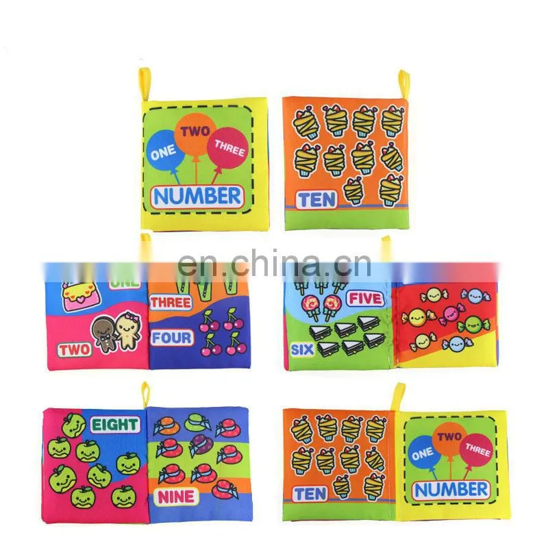 2017 Colorful Pattern Cloth Book Toys for Toddler Cloth Book, Educational Fabric Baby Soft Cloth Book