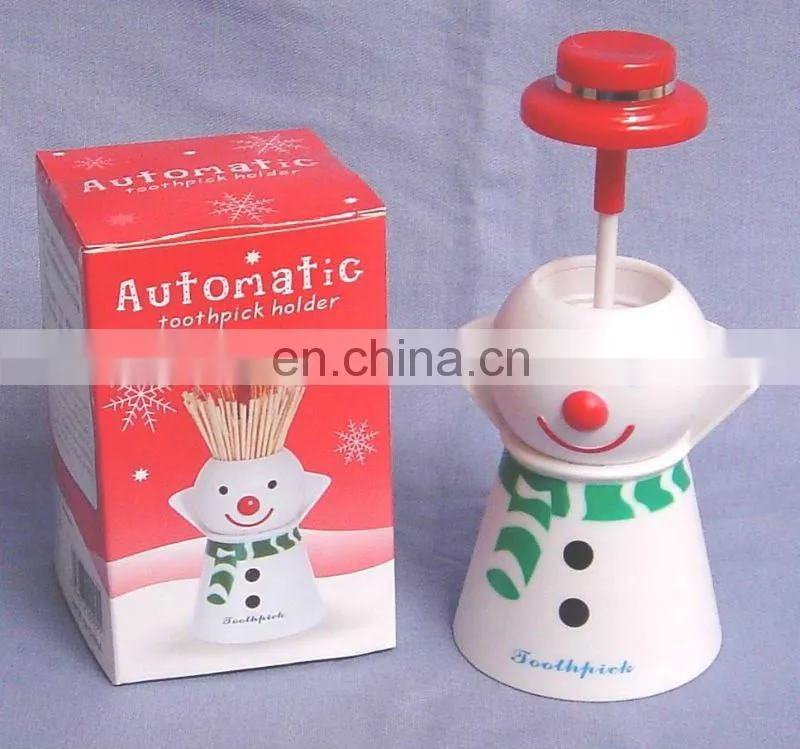 Christmas Snowman plastic toothpick holder