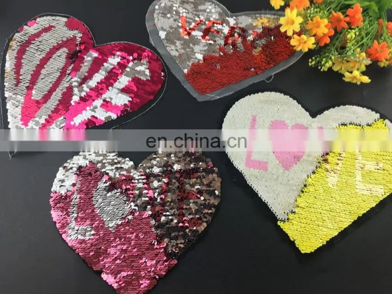 fashion design double side patch with colorful sequin
