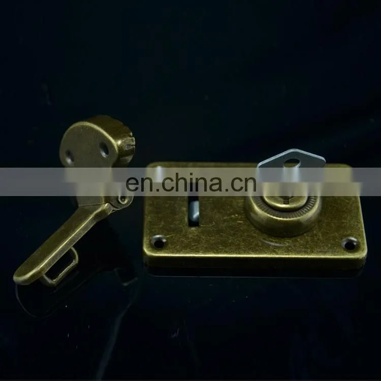 Custom Made Antique Bronze Travel Vanity Luggage Hasp Locking Case Latch With Key