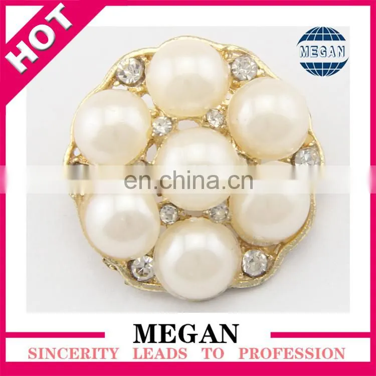 Wholesale High quality pearl square rhinestone buttons